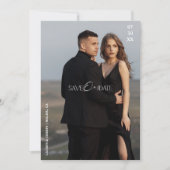 Modernes Foto Rettete unser Datum Einladung (Vorderseite)