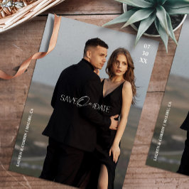 Modernes Foto Rettete unser Datum Einladung