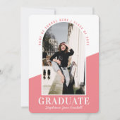 Modernes Foto Rosa Abschluss Ankündigung (Vorderseite)