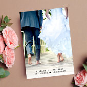 Modernes Foto Rosa Hochzeitsempfang Save the Date Ankündigung