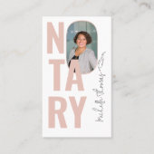 Modernes Foto Rosa Notarkredit Signierender Agent Visitenkarte (Vorderseite)