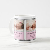 Modernes Foto Rosa Personalisierte Kindermütter Ta Kaffeetasse (Vorderseite Links)