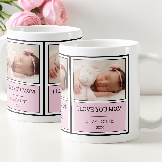 Modernes Foto Rosa Personalisierte Kindermütter Ta Kaffeetasse