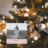 Modernes Foto Rosa und Grau Persönlicher Name Keramikornament