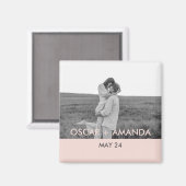 Modernes Foto Rosa und Grau Persönlicher Name Magnet (Vorderseite/Rückseite)