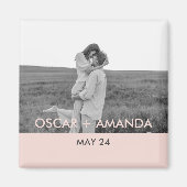 Modernes Foto Rosa und Grau Persönlicher Name Magnet (Vorne)