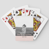 Modernes Foto Rosa und Grau Persönlicher Name Spielkarten (Rückseite)