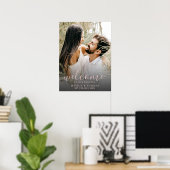 Modernes Foto Rose Gold Calligraphy Wedding Sign Poster (Heimbüro)