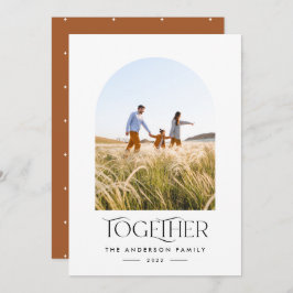 Modernes Foto-Rostbogen mit Typografie