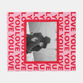 Modernes Foto | Rote und rosa Liebe Ihr Valentines Fleecedecke (Vorderseite (Horizontal))