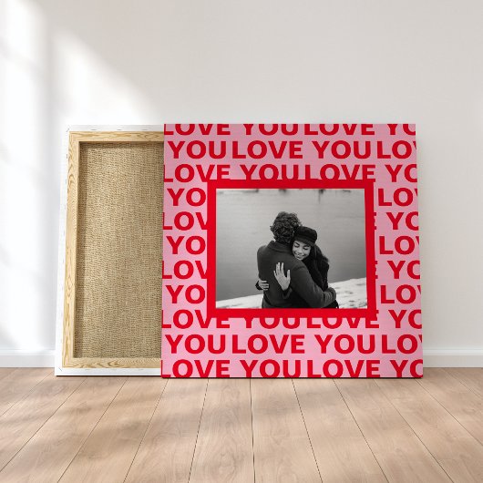 Modernes Foto | Rote und rosa Liebe Ihr Valentines Leinwanddruck