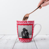 Modernes Foto | Rote und rosa Liebe Ihr Valentines Milchtasse