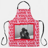 Modernes Foto | Rote und rosa Liebe Ihr Valentines Schürze (Vorderseite)