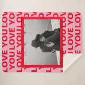 Modernes Foto | Rote und rosa Liebe Ihr Valentines Sherpadecke (Vorderseite (Horizontal))