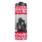Modernes Foto | Rote und rosa Liebe Ihr Valentines Thermosbecher (Vorderseite)