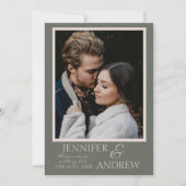 Modernes Foto Sage Green Tropical Save the Date (Vorderseite)