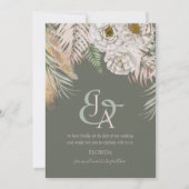 Modernes Foto Sage Green Tropical Save the Date (Rückseite)