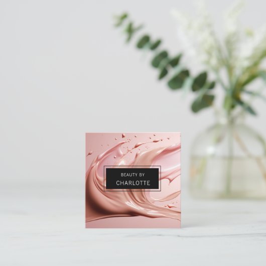 Modernes Foto, Salon, Make-up, Beauty Quadratische Visitenkarte (Stehend Vorderseite)