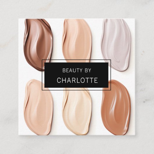 Modernes Foto, Salon, Make-up, Beauty Quadratische Visitenkarte (Vorderseite)