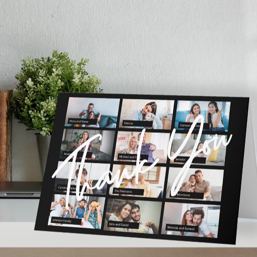 Modernes Foto sammelt virtuelles Online-Party Dankeskarte