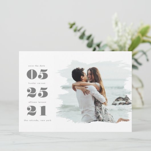 Modernes Foto Save the Date (Stehend Vorderseite)