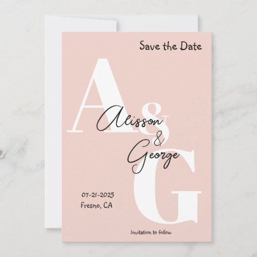 Modernes Foto Save The Date (Vorderseite)