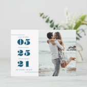 Modernes Foto Save the Date (Stehend Vorderseite)