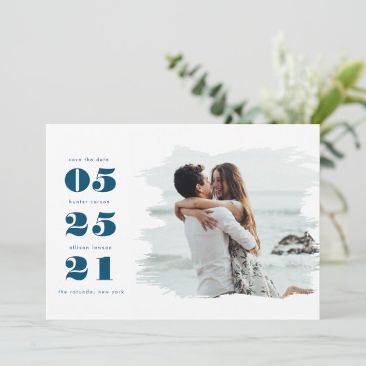 Modernes Foto Save the Date (Stehend Vorderseite)