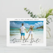 Modernes Foto Save the Date (Stehend Vorderseite)