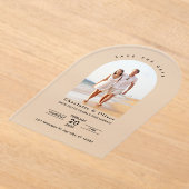 Modernes Foto Save the Date Acryleinladungen (Ablage )