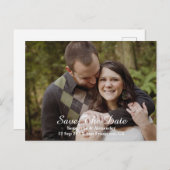 Modernes Foto Save the Date Ankündigungspostkarte (Vorne/Hinten)