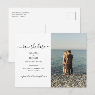 Modernes Foto Save the Date Ankündigungspostkarte