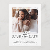Modernes Foto Save the Date Ankündigungspostkarte (Vorderseite)