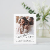Modernes Foto Save the Date Ankündigungspostkarte (Stehend Vorderseite)
