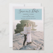 Modernes Foto Save the Date | Aqua (Vorderseite)
