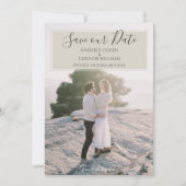 Modernes Foto Save the Date | Beige (Vorderseite)
