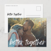 modernes Foto Save the Date besser Ankündigungspostkarte (Vorne/Hinten)