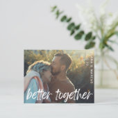 modernes Foto Save the Date besser Ankündigungspostkarte (Stehend Vorderseite)