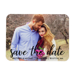 Modernes Foto Save the Date der Verlobung Magnet