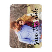 Modernes Foto Save the Date der Verlobung Magnet (Vertikal)