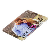 Modernes Foto Save the Date der Verlobung Magnet (Linke Seite)