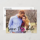 Modernes Foto Save the Date der Verlobung Postkarte (Vorne/Hinten)