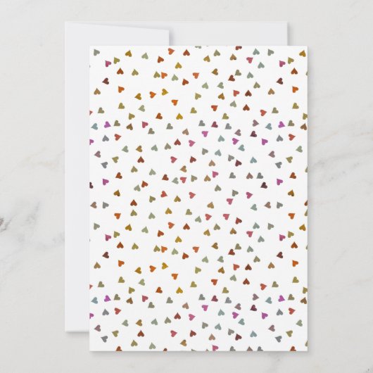 Modernes Foto Save the Date Drehbuch Herz Confetti Einladung (Rückseite)