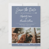 Modernes Foto Save the Date | Dusty Blue (Vorderseite)