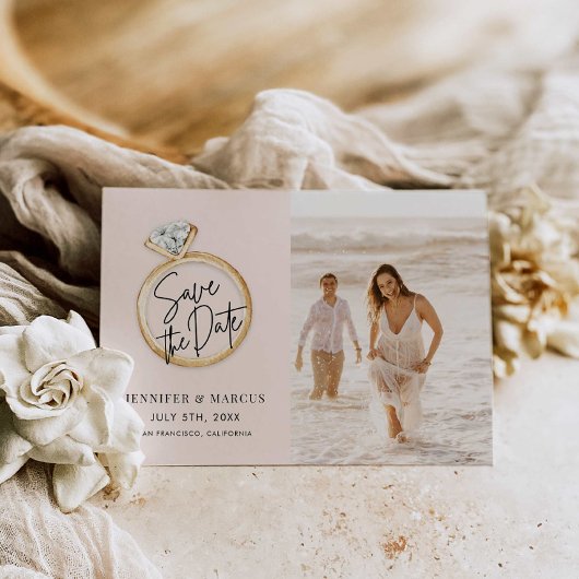 Modernes Foto Save the Date Einladung
