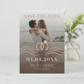 Modernes Foto Save the Date Einladung (Stehend Vorderseite)