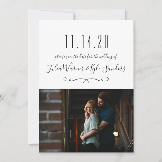 Modernes Foto Save the Date Einladung (Vorderseite)
