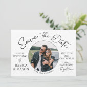 Modernes Foto Save the Date Einladung zur Hochzeit (Stehend Vorderseite)