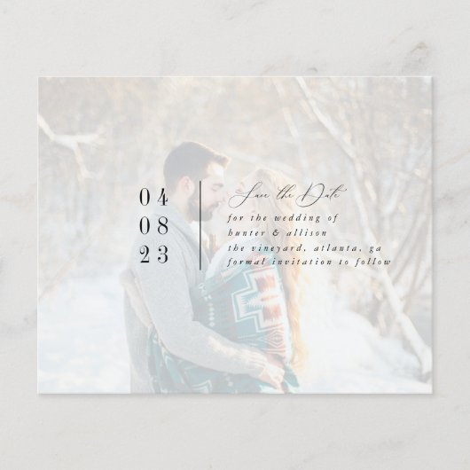 Modernes Foto Save the Date Flyer (Vorne)