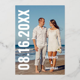 Modernes Foto Save the Date Folieneinladung